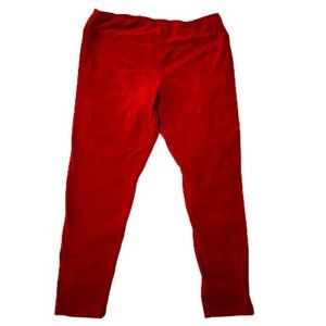 No Boundaries Women's Crushed Velvet red leggings - EUC